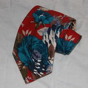 Vintage US Made American Eagle Cotton Floral Tie